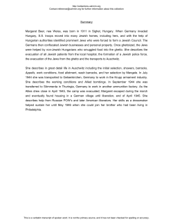 Summary Margaret Beer, nee Weiss, was born in 1911 in Sighet