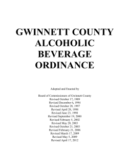 GWINNETT COUNTY ALCOHOLIC BEVERAGE ORDINANCE