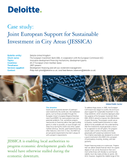 Joint European Support for Sustainable Investment in City