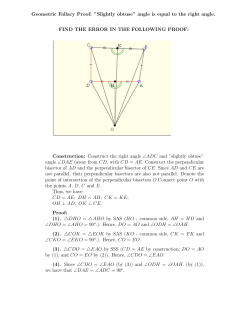 Geometric Fallacy Proof: &rdquo;Slightly obtuse&rdquo; angle is equal to the right