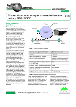 FORM-Toner size and shape characterization using FPIA