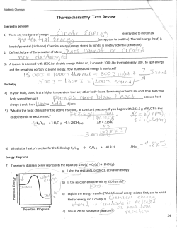 r.Thermochemistry Review Key