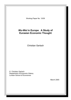 Wu-Wei in Europe. A Study of Eurasian Economic Thought