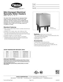 Mini-Compact Electrical Specialty Water Heaters