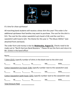 It`s time for show spiritwear! All marching band students will receive