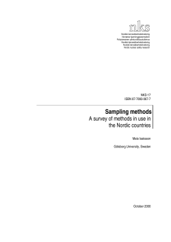 Sampling methods. A survey of methods in use in the Nordic Countries