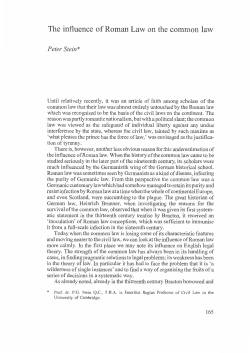 The influence of Roman Law on the common law