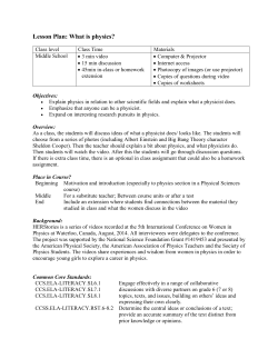 Lesson Plan: What is physics? - American Association of Physics