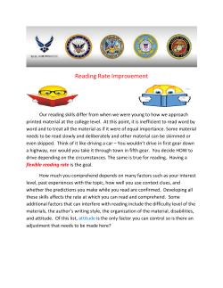 Reading Rate Improvement