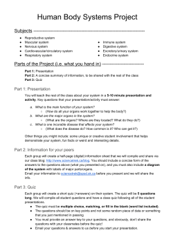 Human Body Systems Project