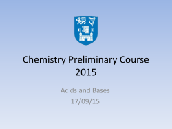 Acid + Bases - School of Chemistry