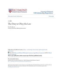 The Duty to Obey the Law - UR Scholarship Repository