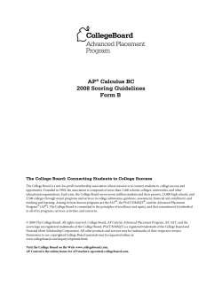 AP&reg; Calculus BC 2008 Scoring Guidelines Form B
