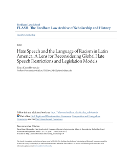 Hate Speech and the Language of Racism in Latin America: A Lens