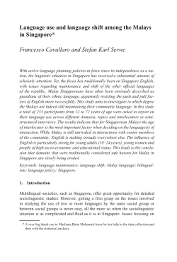 Language use and language shift among the Malays in Singapore