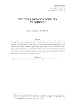 STUDENT NONCONFORMITY AT SCHOOL1