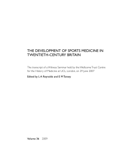 The development of sports medicine in twentieth