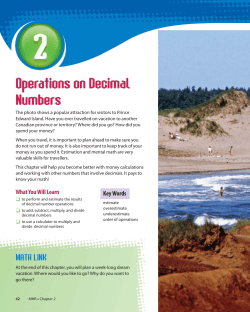 Operations on Decimal Numbers