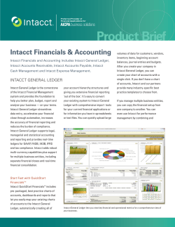 Product Brief - Intacct Corporation