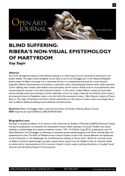 blind suffering: ribera`s non-visual epistemology