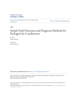 Simple Fault Detection and Diagnosis Methods for - Purdue e-Pubs