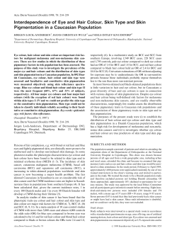Interdependence of Eye and Hair Colour, Skin Type and Skin