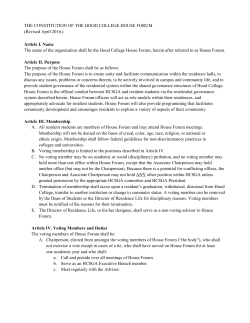 THE CONSTITUTION OF THE HOOD COLLEGE HOUSE FORUM (Revised April
