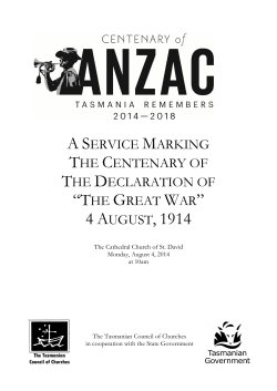 A service marking the centenary of the commencement of WW1