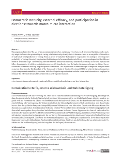 Democratic maturity, external efficacy, and participation in elections
