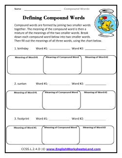Defining Compound Words - English Worksheets Land