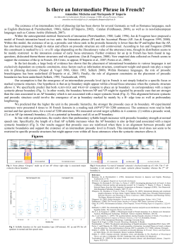 Is there an Intermediate Phrase in French?