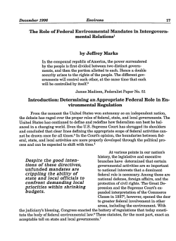 Role of Federal Environmental Mandates in