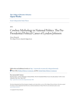 Cowboy Mythology in National Politics: The Pre