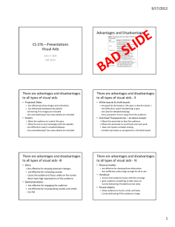 CS 376 &ndash; Presentations Visual Aids Advantages and Disadvantages