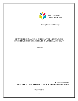 Faculty Science and Forestry QUANTITATIVE ANALYSIS OF THE