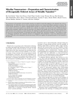 Micellar Nanoreactors&ETH;Preparation and Characterization of