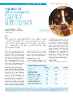 Ingestion of Over-the-Counter Calcium Supplements