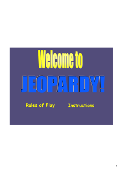 Rules of Play - West Branch Local Schools