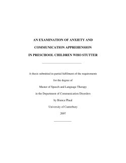 AN EXAMINATION OF ANXIETY AND COMMUNICATION