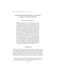Leopold II and the Selectorate: An Account in