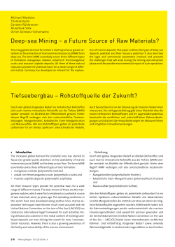 Deep-sea Mining &ndash; a Future Source of Raw