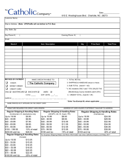 Printable Order Form - The Catholic Company