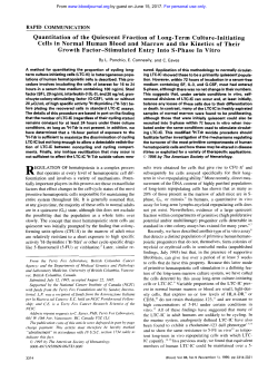 Quantitation of the Quiescent Fraction of Long-Term