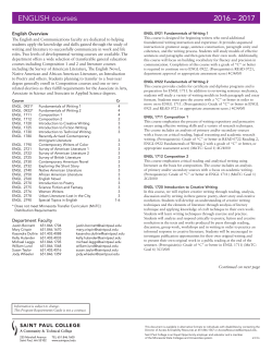 English Courses and Descriptions
