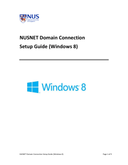 NUSNET Domain Connection Setup Guide (Windows 8)