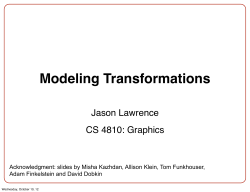 Modeling Transformations