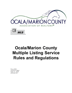 Ocala/Marion County Multiple Listing Service Rules and