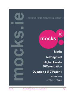 Maths Leaving Cert Higher Level &ndash; Differentiation
