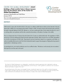 Think-and-Do Tank - Center For Global Development