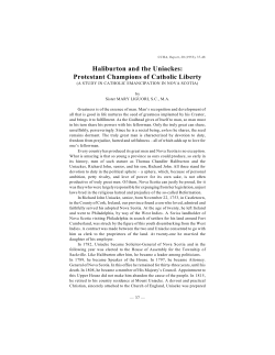 Haliburton and the Uniackes: Protestant Champions of Catholic Liberty